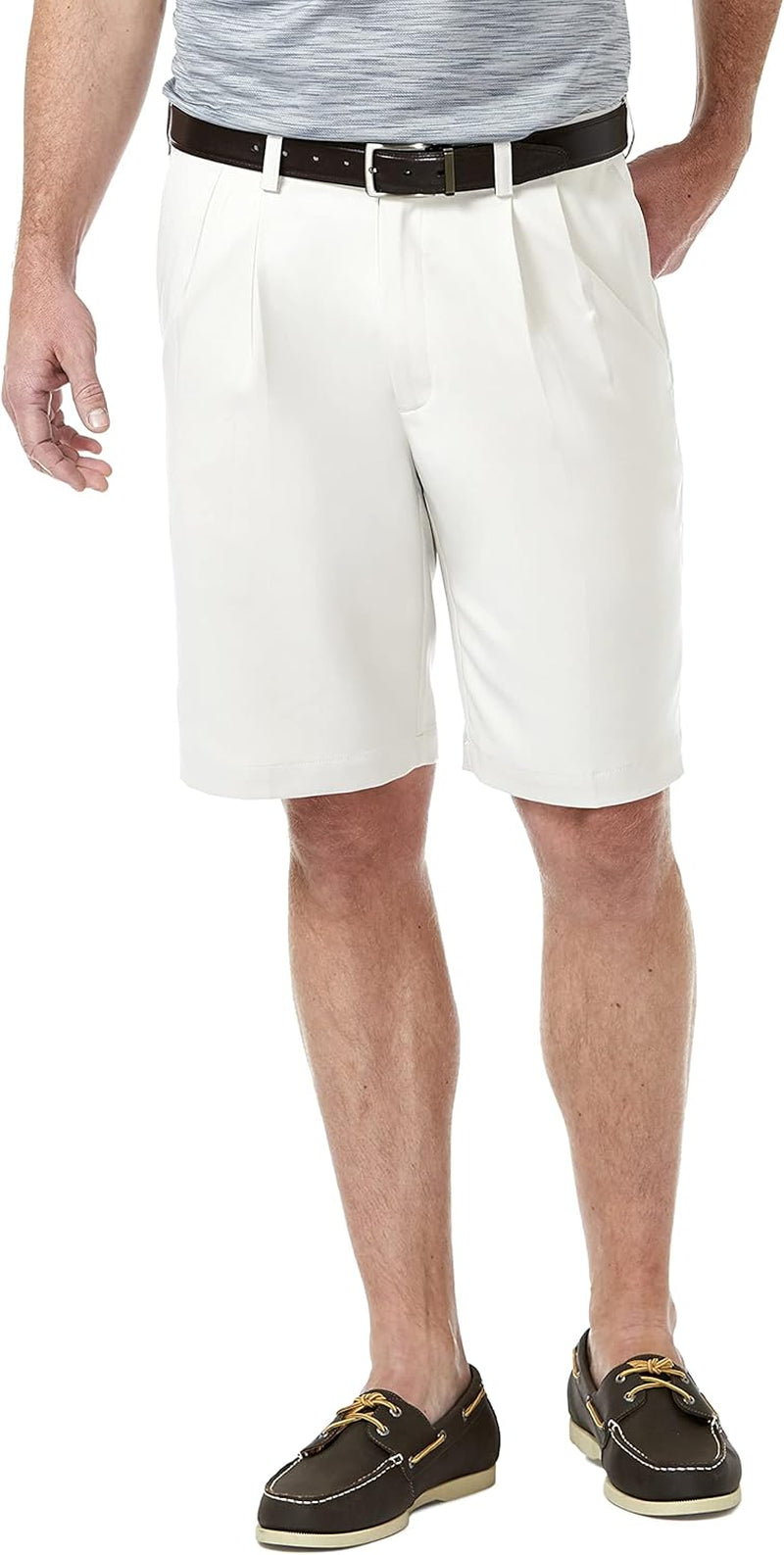 Men'S Cool 18 Pro Straight Fit Pleated Front 4-Way Stretch Expandable Waist Golf Performance Short