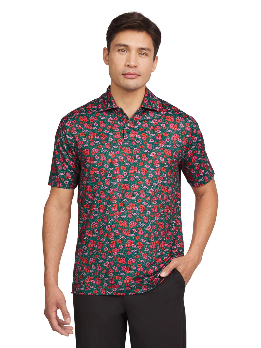 Men'S & Big Men'S Holiday and Christmas Printed Performance Polos, Sizes S - 2XL
