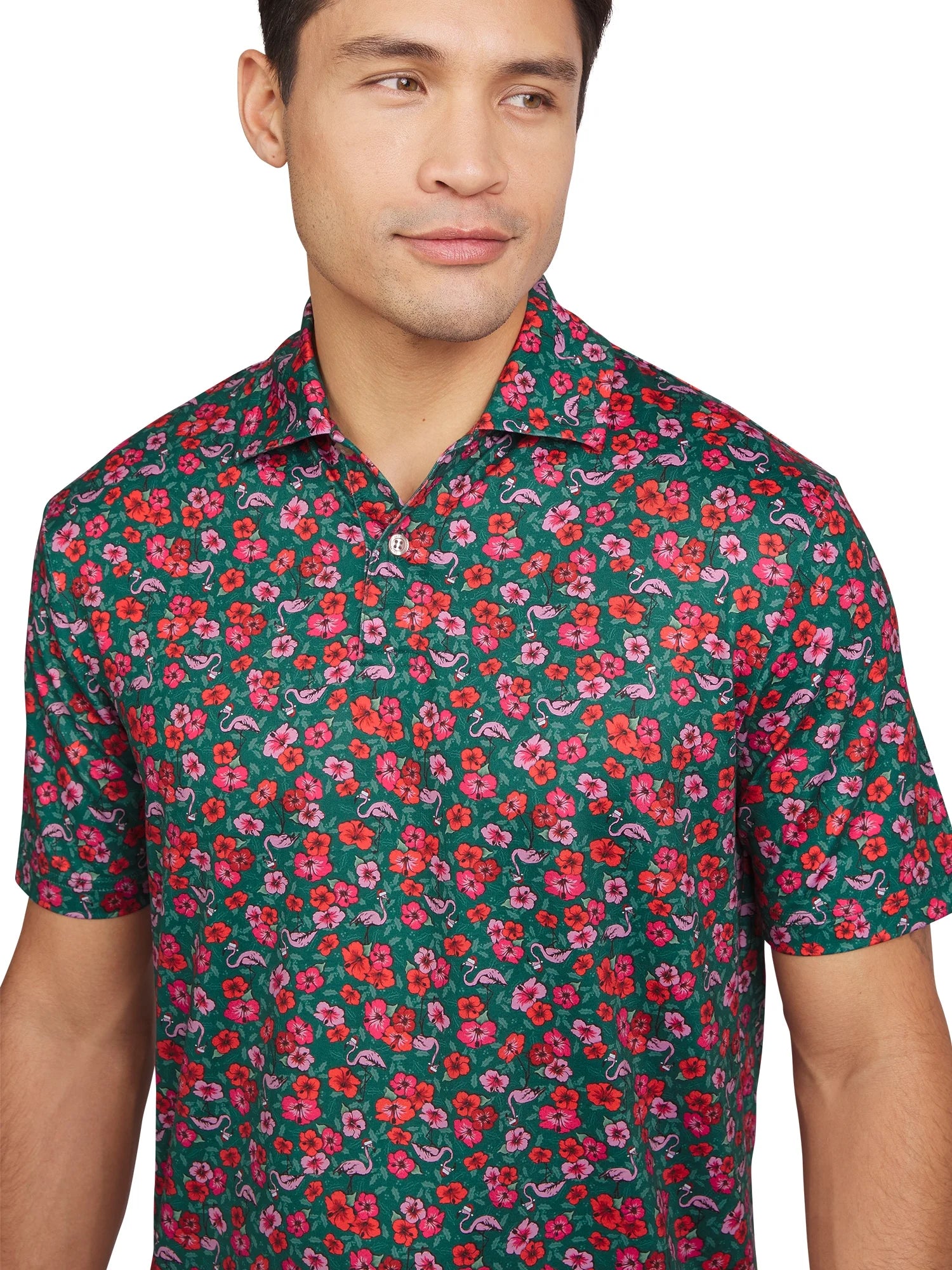 Men'S & Big Men'S Holiday and Christmas Printed Performance Polos, Sizes S - 2XL