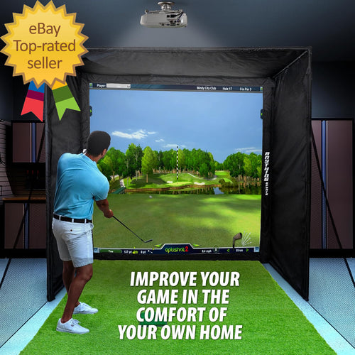 Golf Simulator Enclosure with Impact Netting