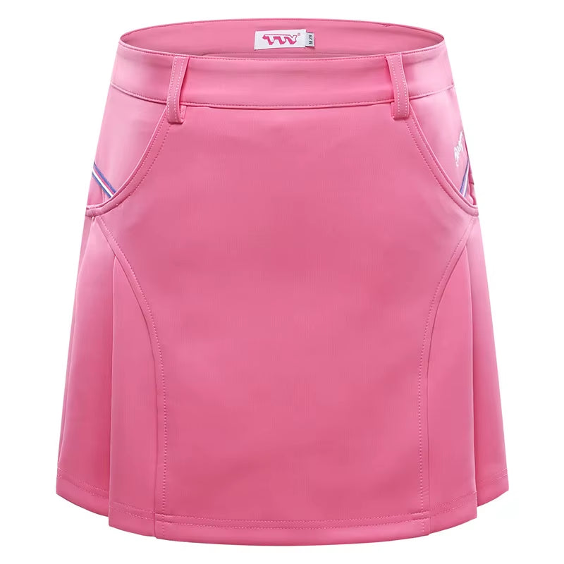 PGM Golf Apparel Women Short Skirt Female Summer Leisure Sport Skirt Girl Wear Anti-Exposure Pleated Skirt Short Dress XS-XXL