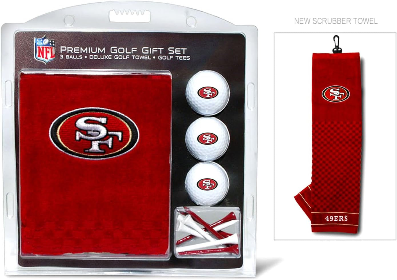 Premium NFL Gift Set: Embroidered Deluxe Towel, 3 Balls, 14 Tees (2-3/4" Reg.)