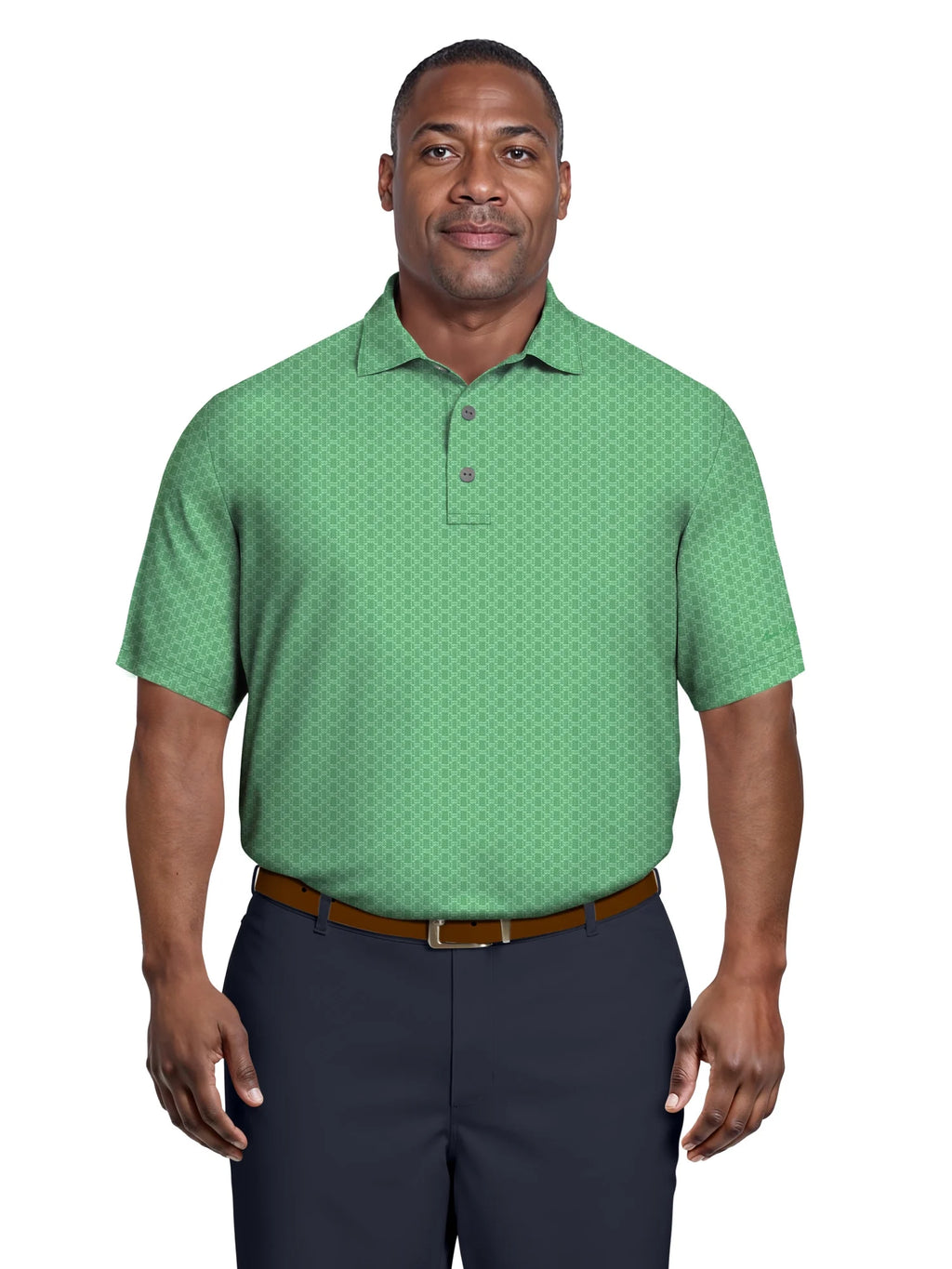 Men's  Micro Jaquard Golf Polo with Self Collar