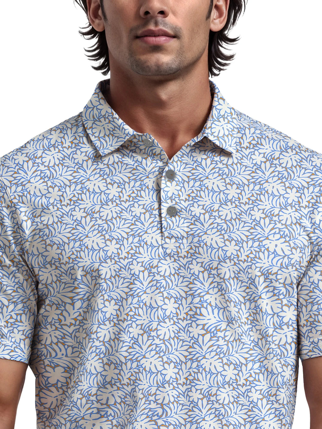 Men'S & Big Men'S Tropical Print Golf Polo, Sizes S-5XL