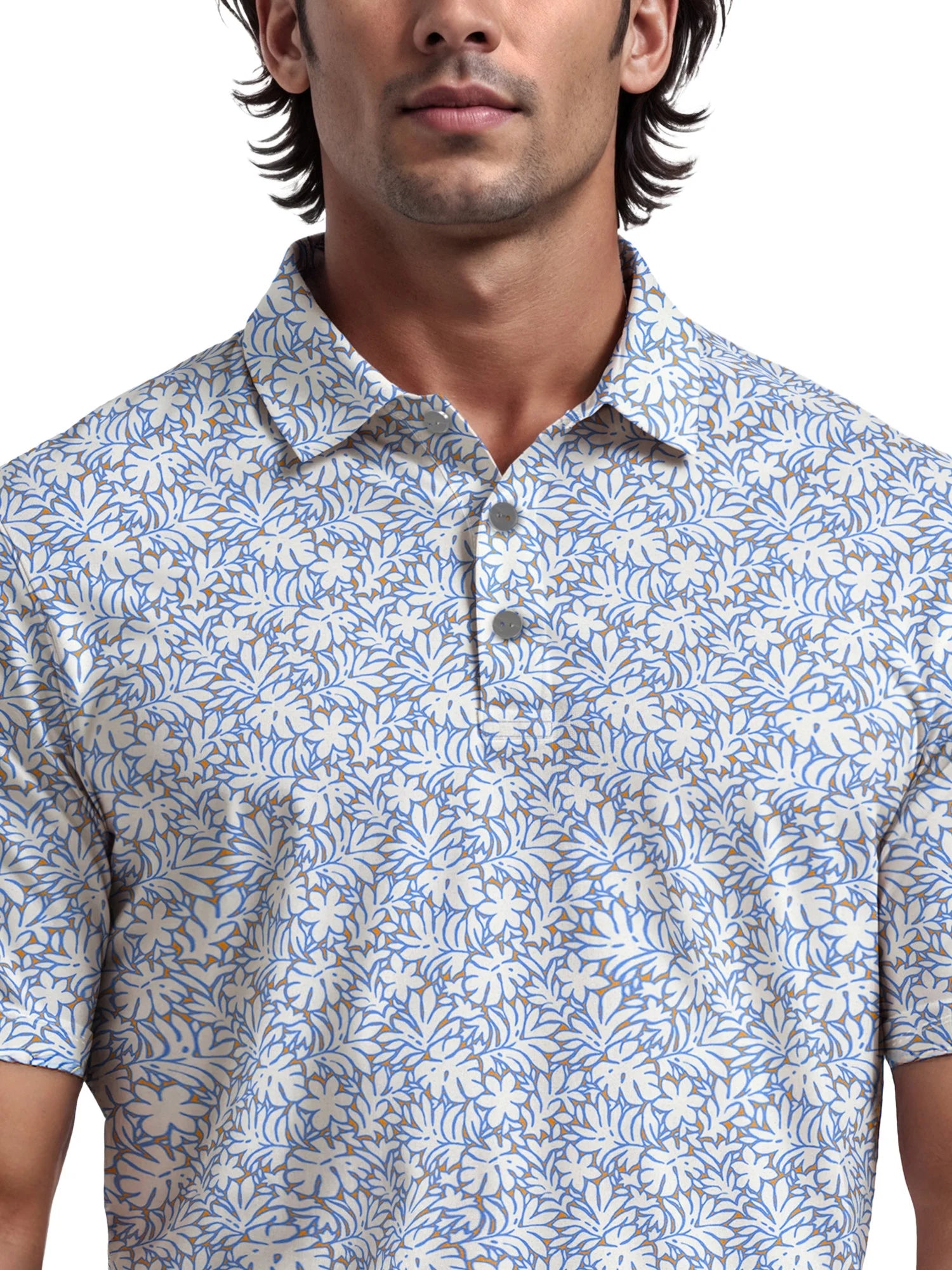 Men'S & Big Men'S Tropical Print Golf Polo, Sizes S-5XL