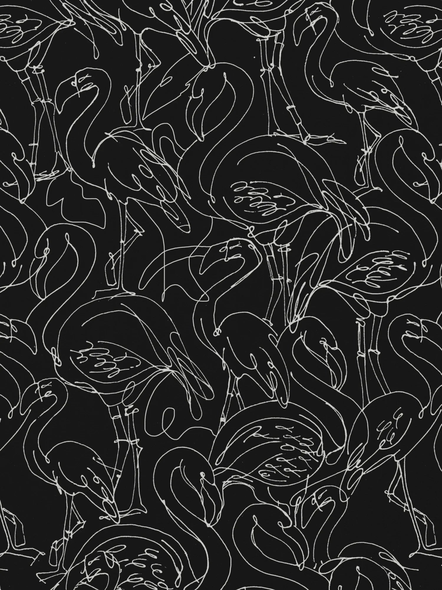 Men's  Linear Flamingo Print Short Sleeve Golf Polo Shirt