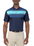 Men'S and Big Men’S Digital Ombre Chest Print Short Sleeve Golf Polo Shirt, up to Size 5XL