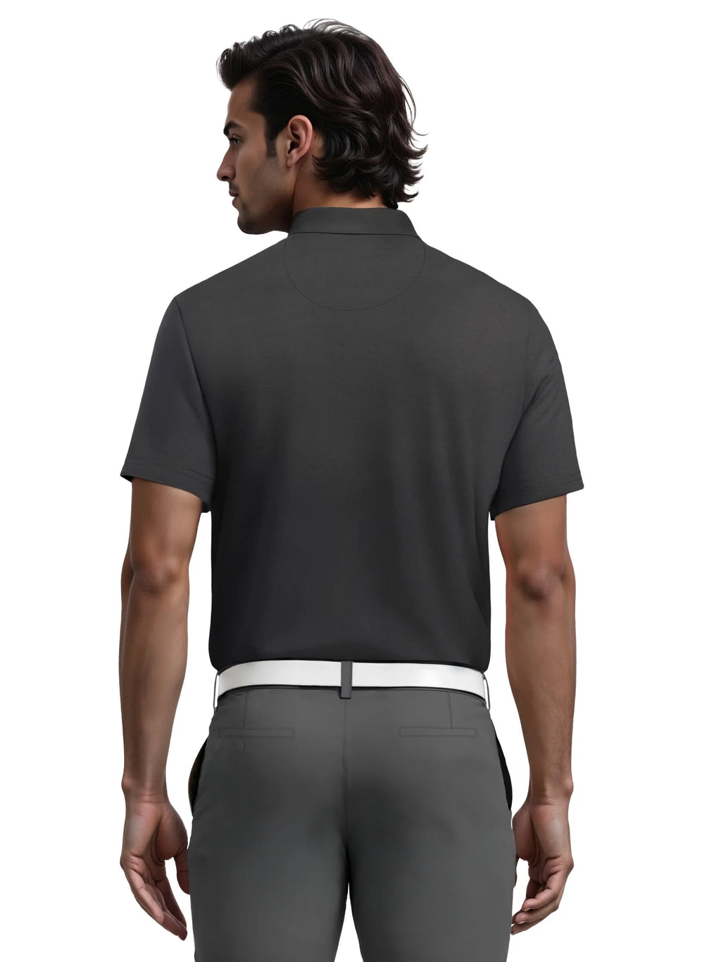 Men's  Assymetric Heather Printed Golf Polo