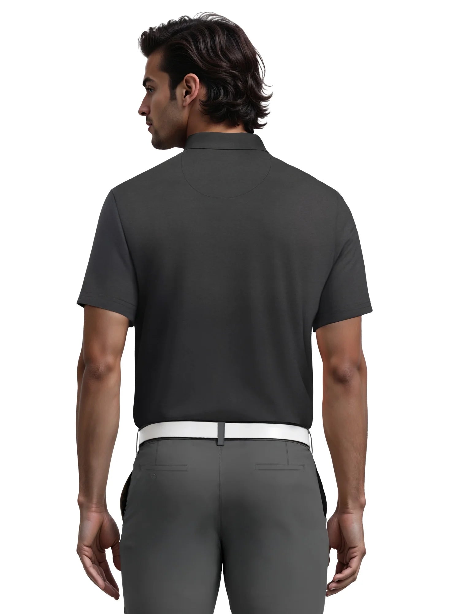 Men's  Assymetric Heather Printed Golf Polo