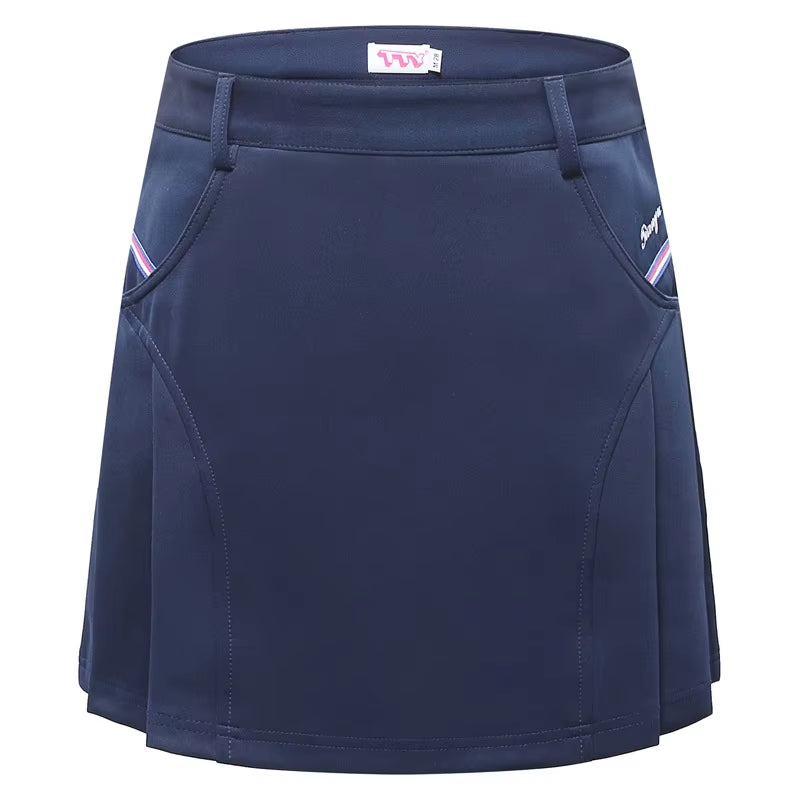 PGM Golf Apparel Women Short Skirt Female Summer Leisure Sport Skirt Girl Wear Anti-Exposure Pleated Skirt Short Dress XS-XXL