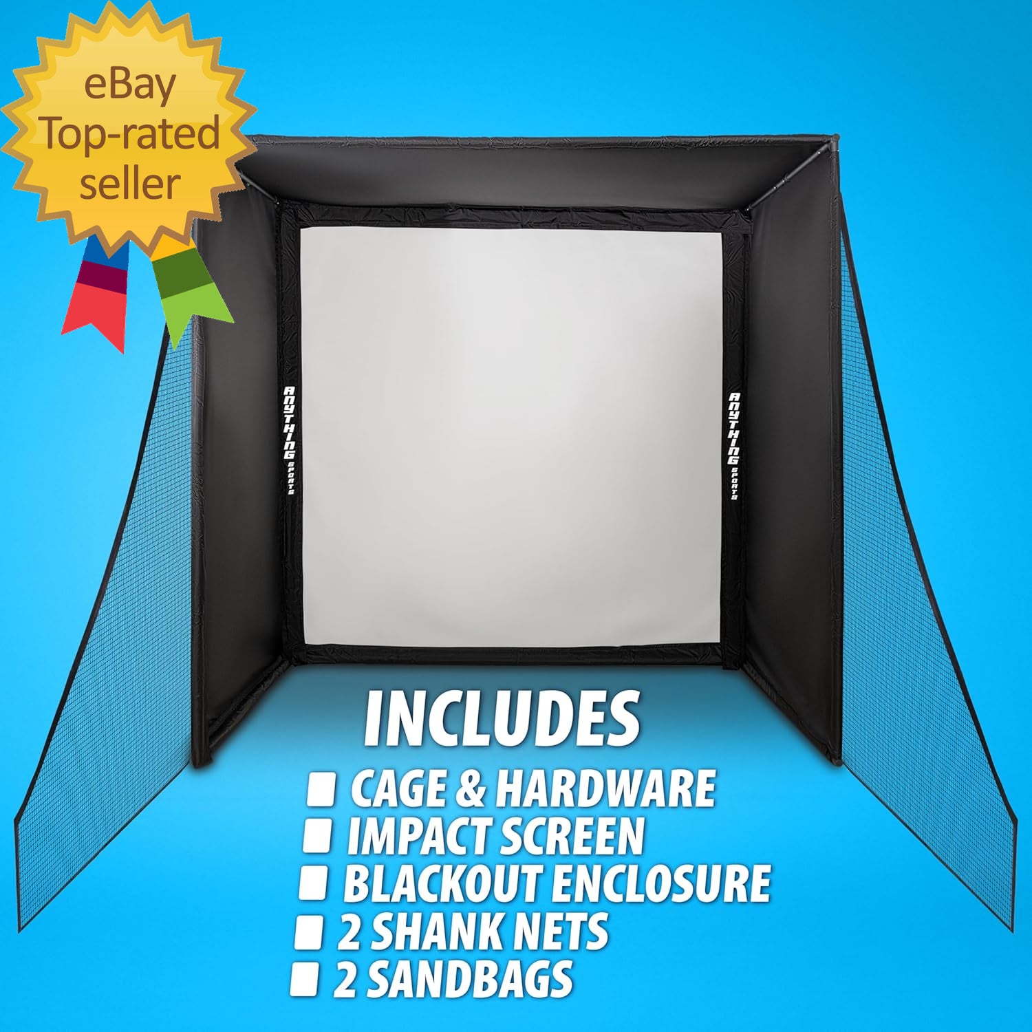 Golf Simulator Enclosure with Impact Netting