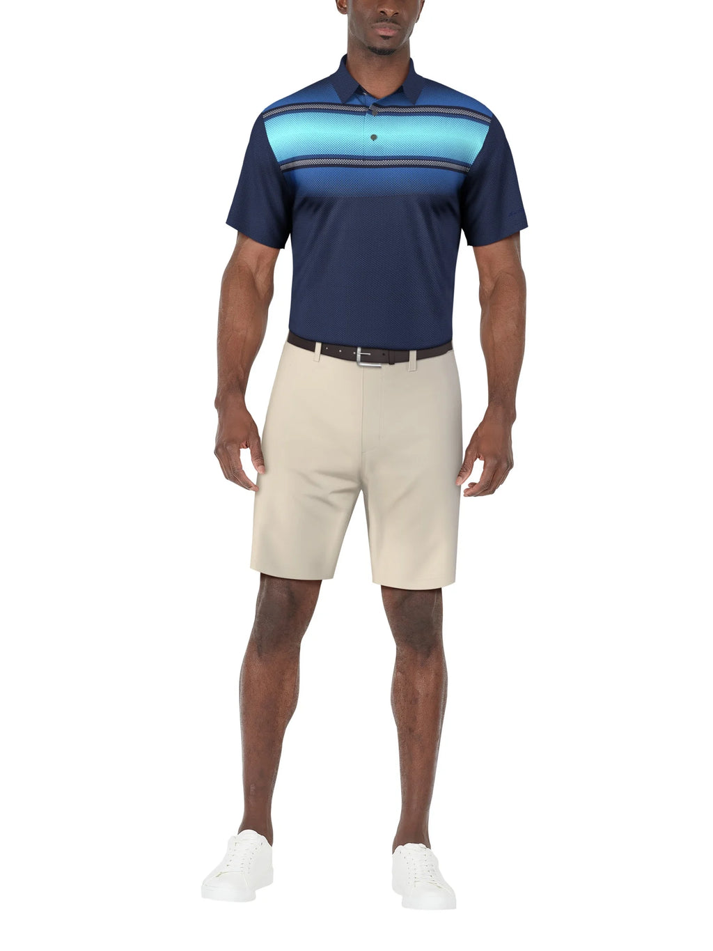 Men'S and Big Men’S Digital Ombre Chest Print Short Sleeve Golf Polo Shirt, up to Size 5XL