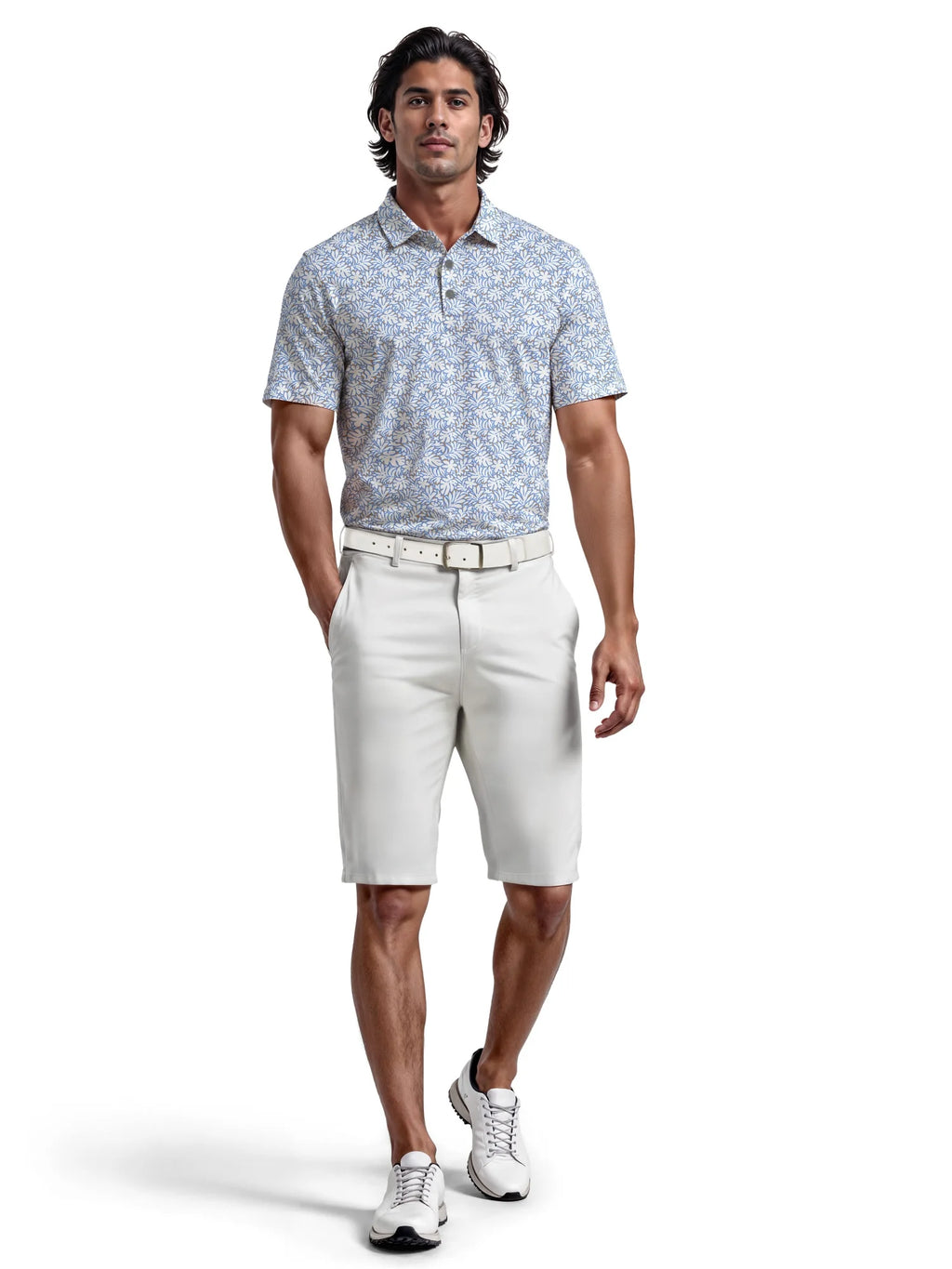 Men'S & Big Men'S Tropical Print Golf Polo, Sizes S-5XL