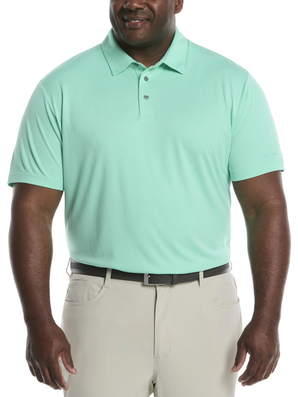 Men's  Micro Jaquard Golf Polo with Self Collar