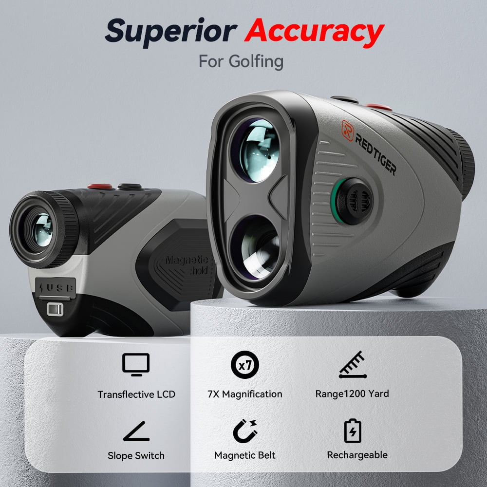 Laser Golf Rangefinder 1200 Yards, 7X Magnification