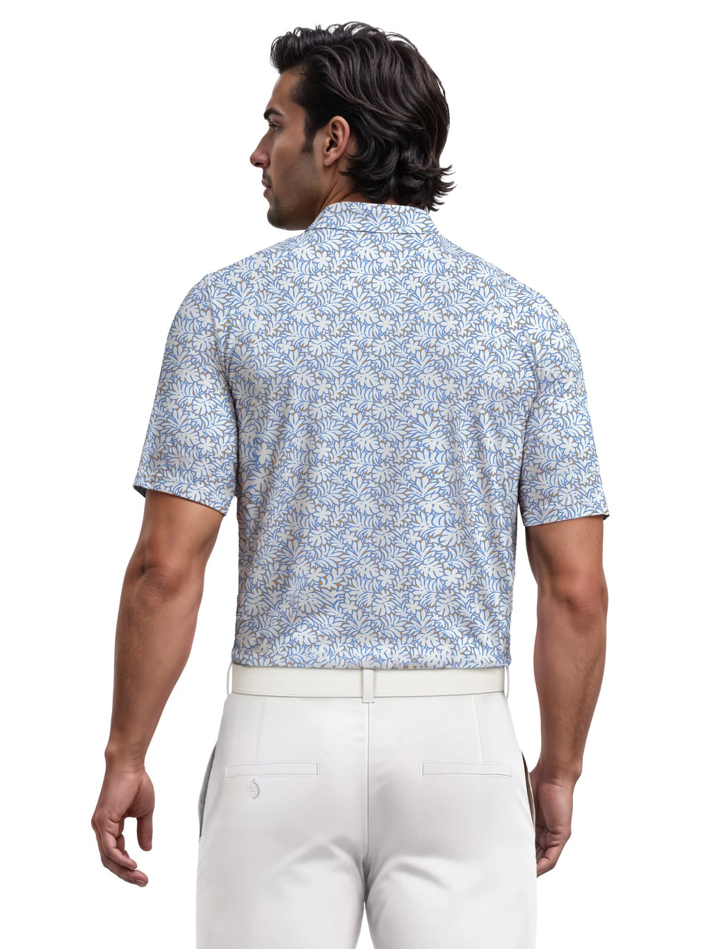Men'S & Big Men'S Tropical Print Golf Polo, Sizes S-5XL