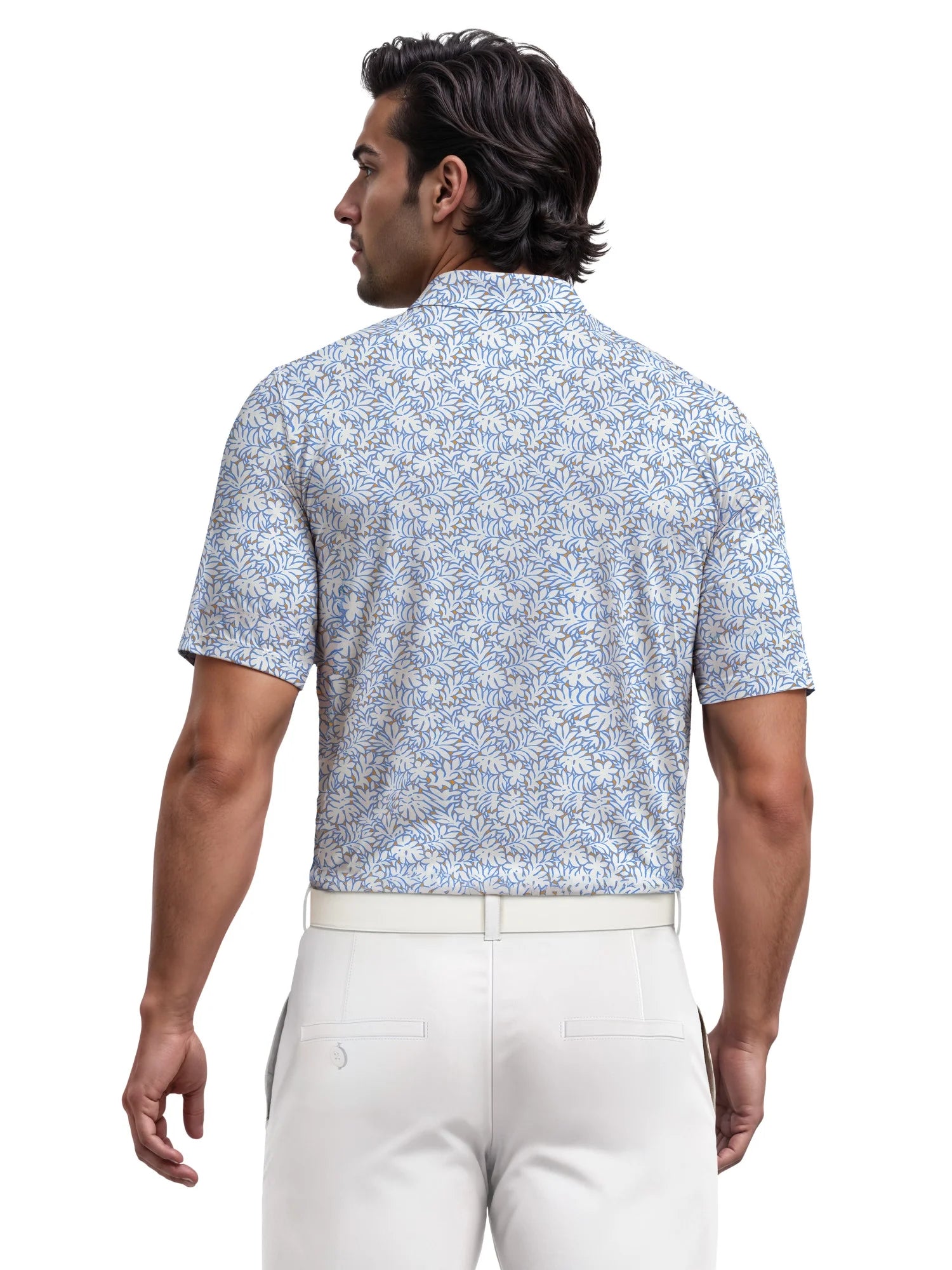 Men'S & Big Men'S Tropical Print Golf Polo, Sizes S-5XL