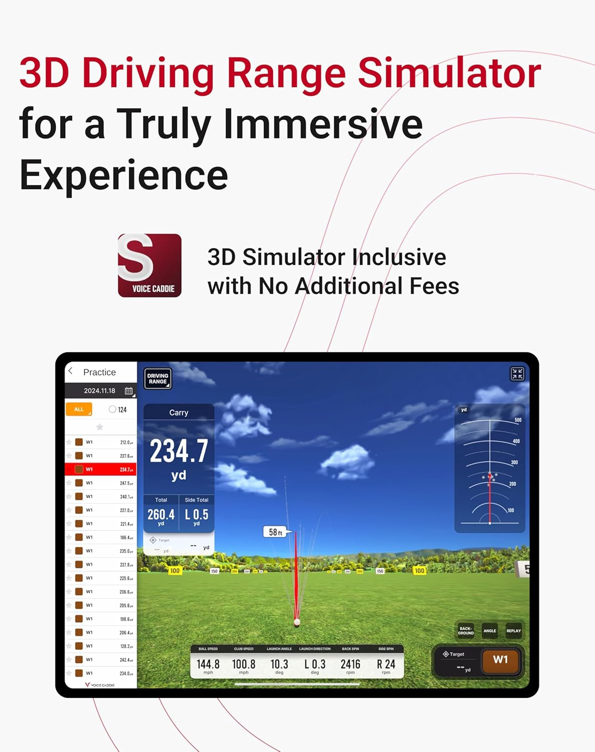 SC4 PRO Golf Launch Monitor & 3D Driving Range Simulator