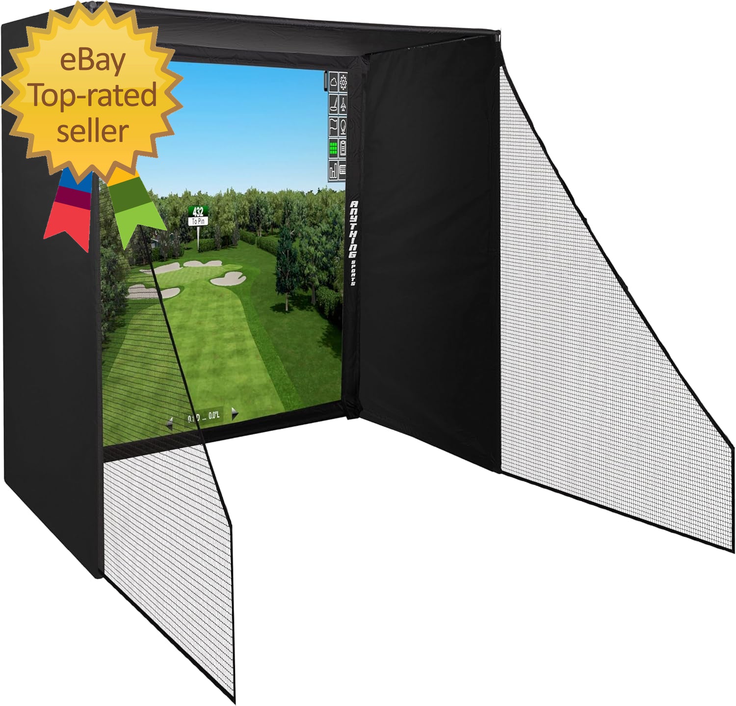 Golf Simulator Enclosure with Impact Netting
