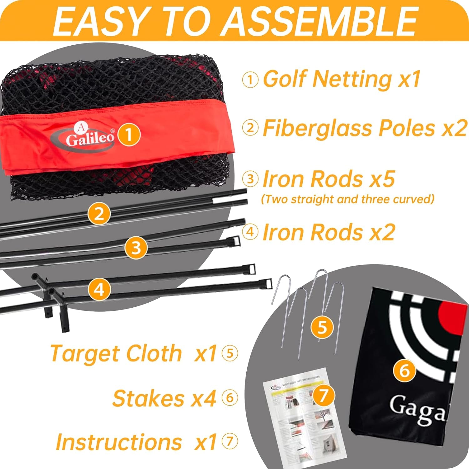 Gagalielo Professional Golf Hitting Net with Target 