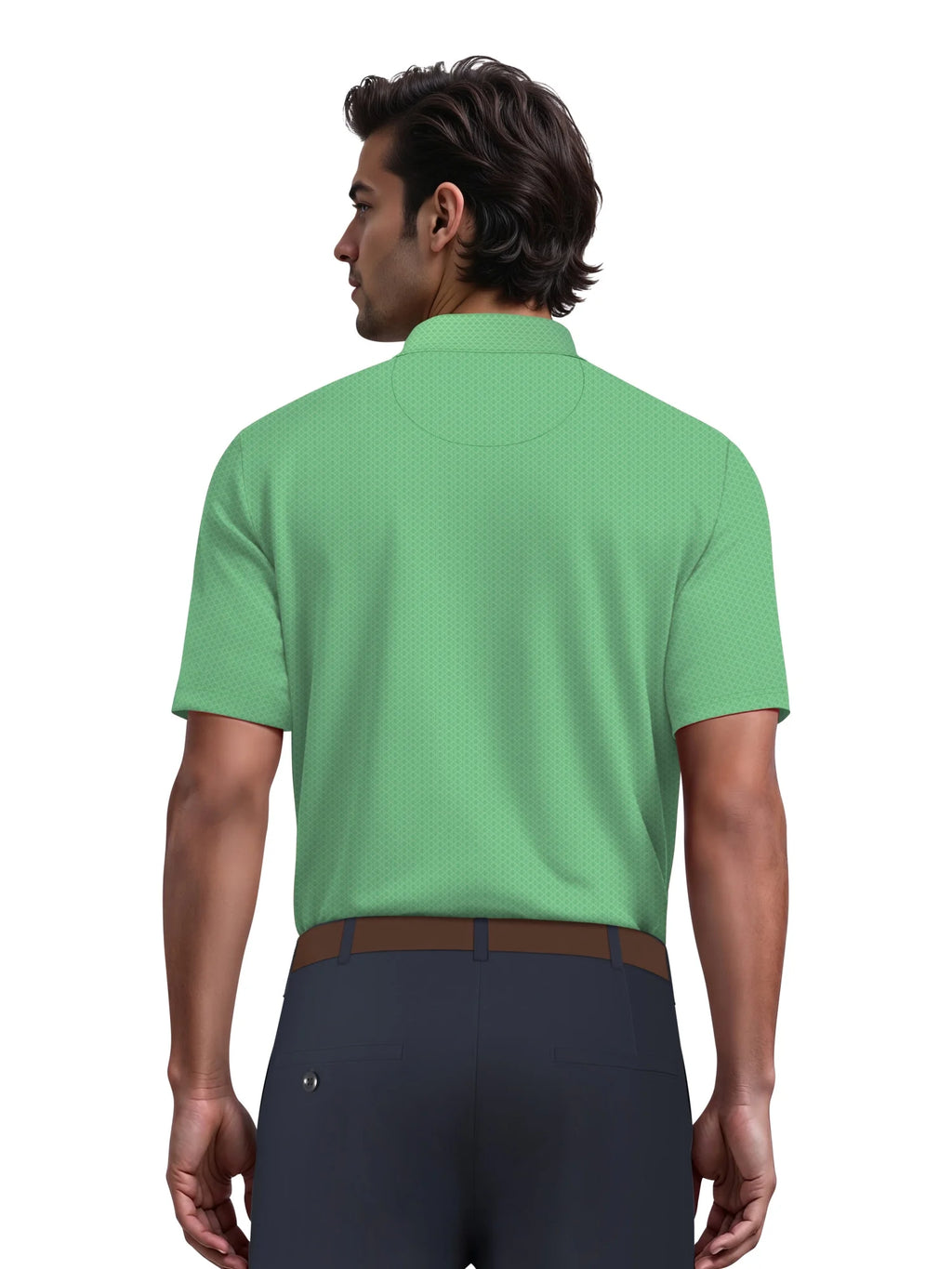 Men's  Micro Jaquard Golf Polo with Self Collar