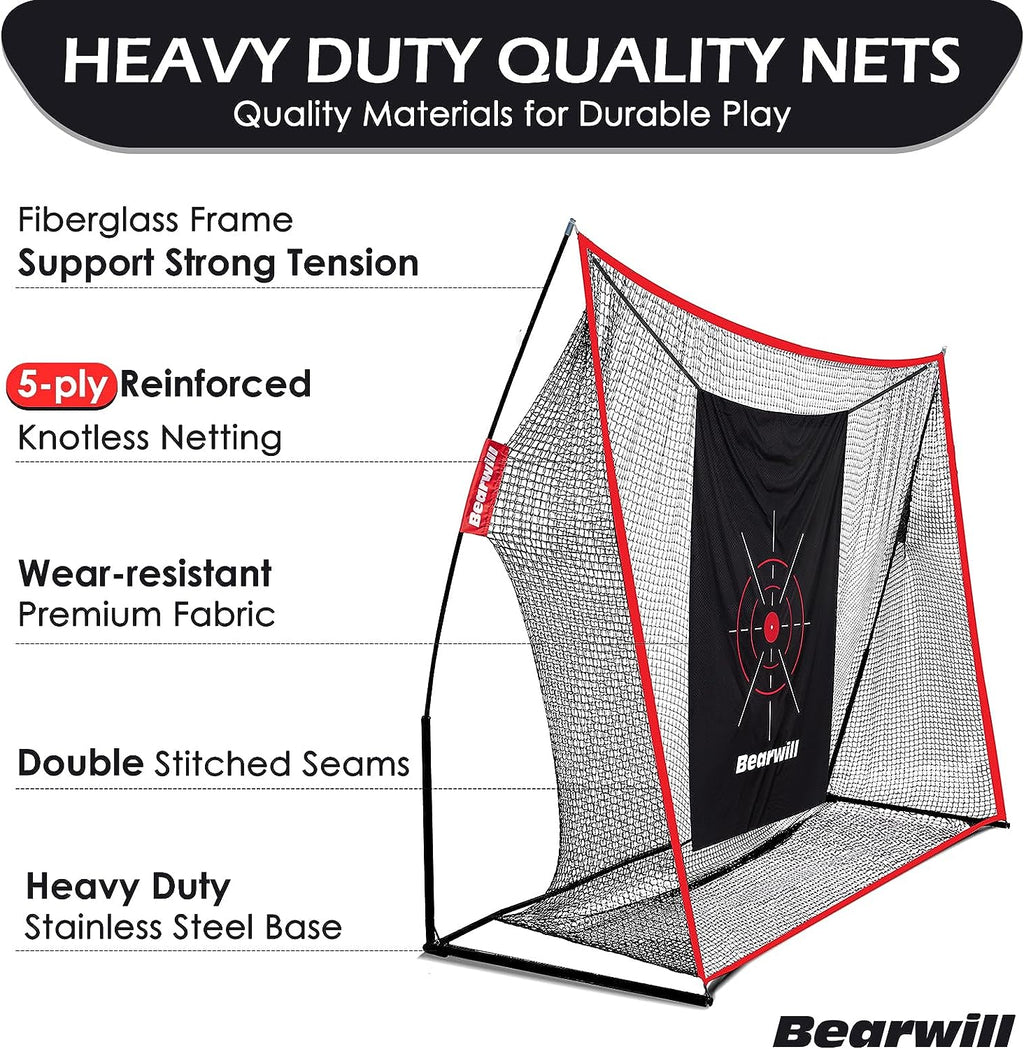 10x7ft Heavy Duty Golf Practice Net Set