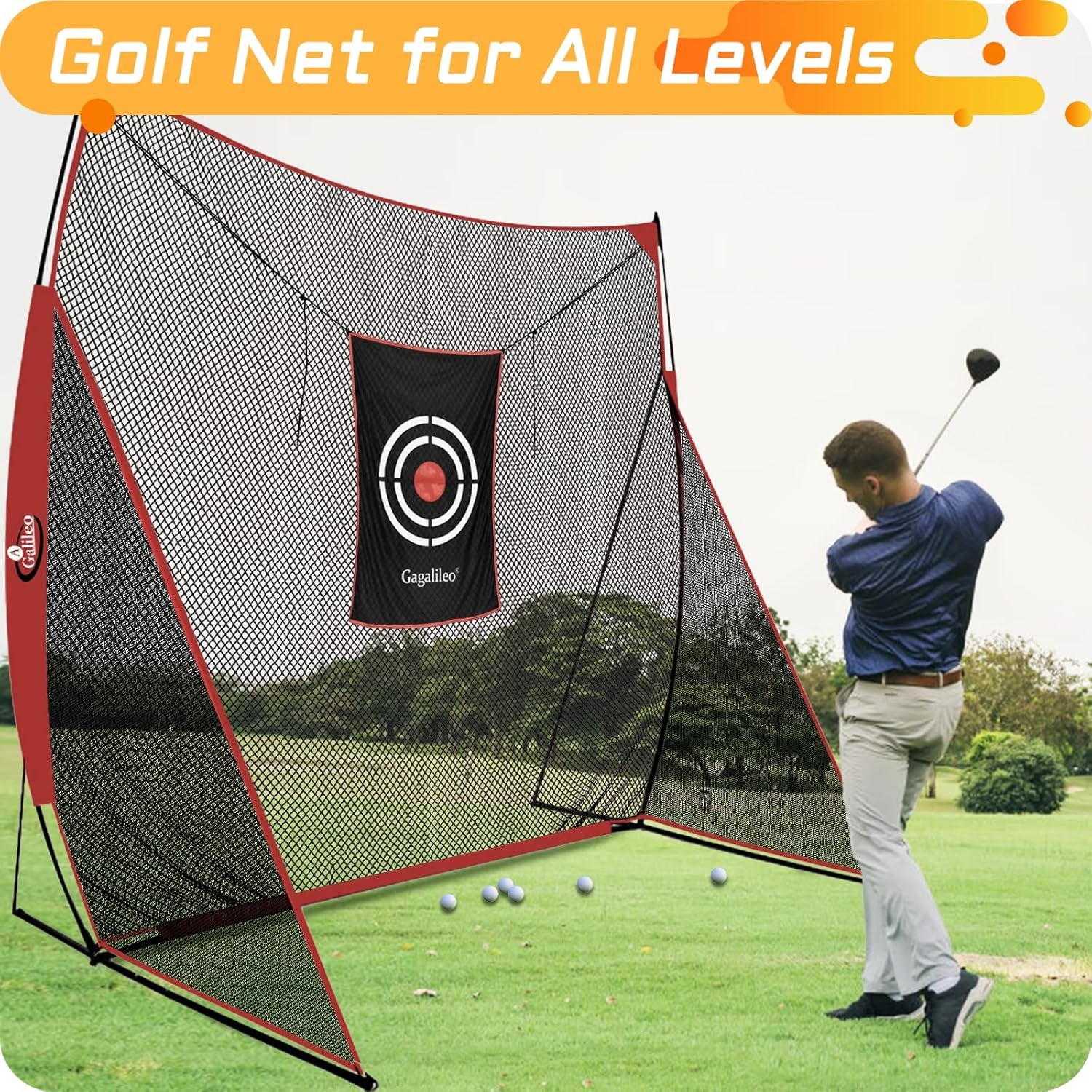 Gagalielo Professional Golf Hitting Net with Target 