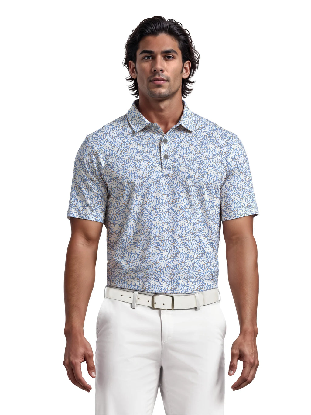 Men'S & Big Men'S Tropical Print Golf Polo, Sizes S-5XL