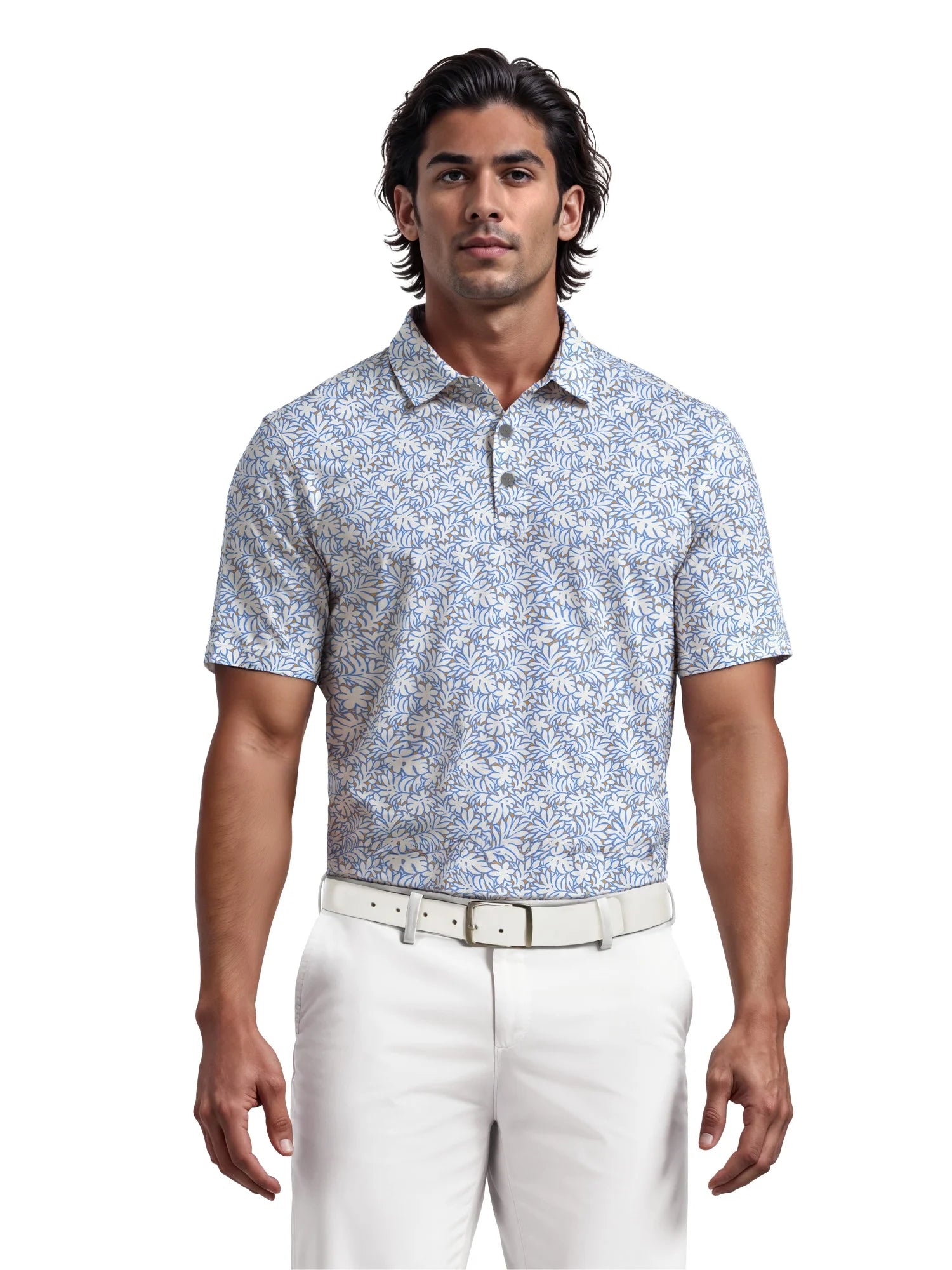 Men'S & Big Men'S Tropical Print Golf Polo, Sizes S-5XL